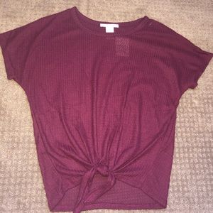 tee with front tie. NEVER WORN, TAG STILL ON